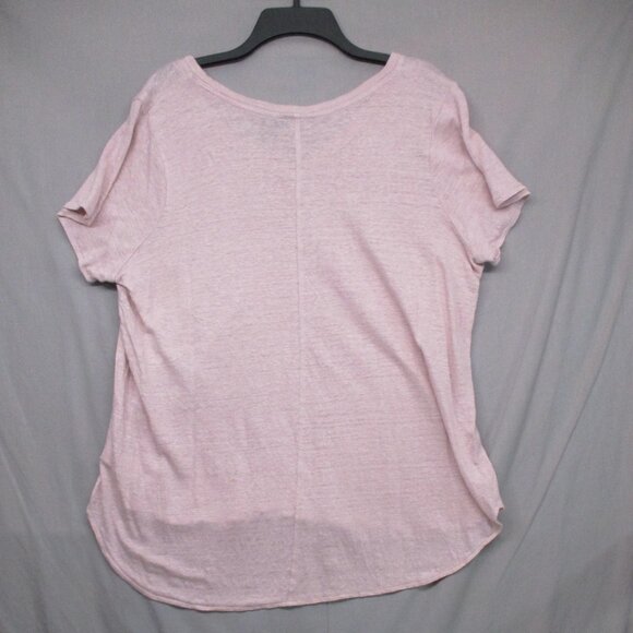 Tahari 100% Linen Blouse V-Neck Pink Women Size \ 1X - Picture 7 of 8